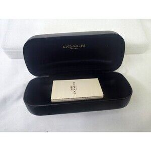 COACH Black Large Clam Shell Case Eye Glasses New York  Hard Sunglasses EMPTY